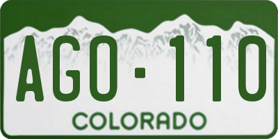 CO license plate AGO110