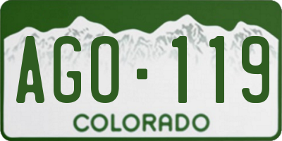 CO license plate AGO119