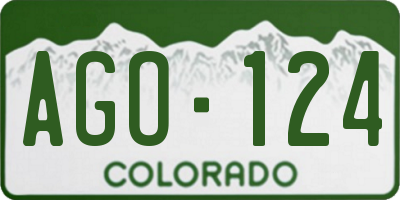 CO license plate AGO124