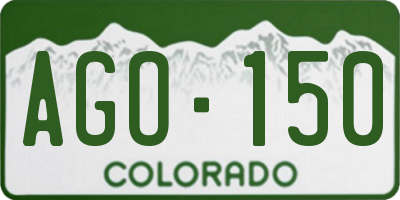 CO license plate AGO150