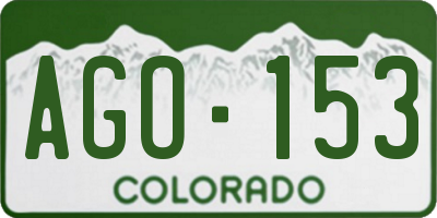 CO license plate AGO153