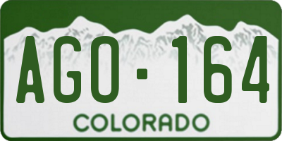 CO license plate AGO164