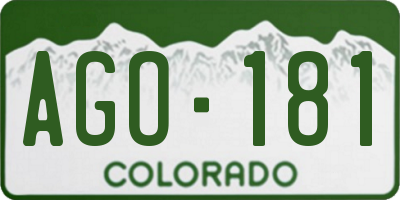 CO license plate AGO181