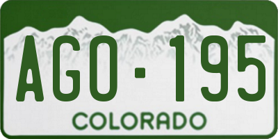 CO license plate AGO195