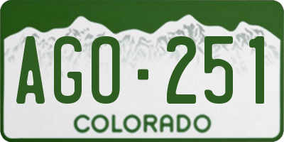 CO license plate AGO251