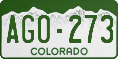 CO license plate AGO273