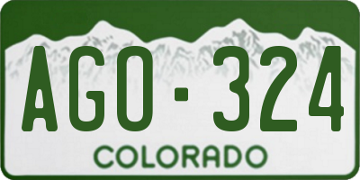 CO license plate AGO324