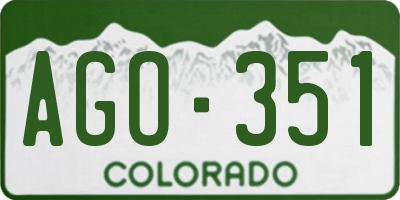 CO license plate AGO351