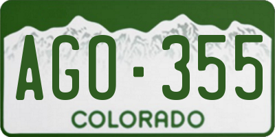 CO license plate AGO355
