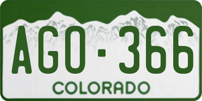 CO license plate AGO366