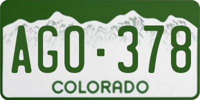 CO license plate AGO378