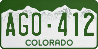CO license plate AGO412