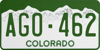 CO license plate AGO462
