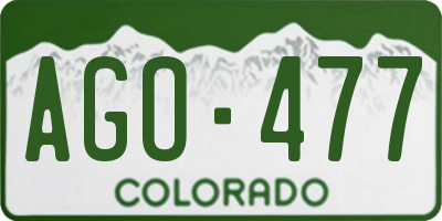 CO license plate AGO477
