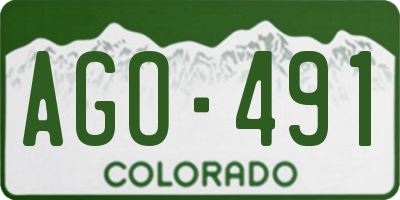CO license plate AGO491