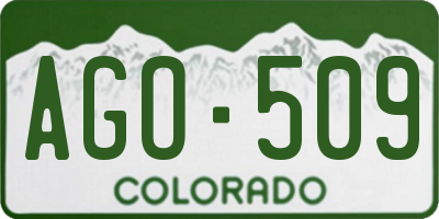 CO license plate AGO509