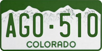 CO license plate AGO510