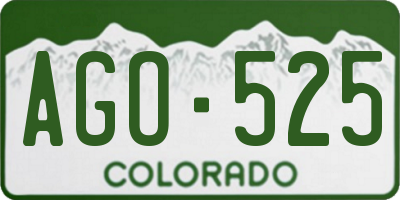 CO license plate AGO525