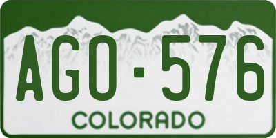 CO license plate AGO576