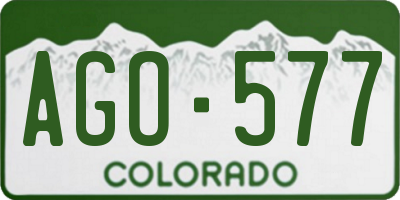 CO license plate AGO577
