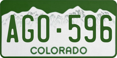 CO license plate AGO596