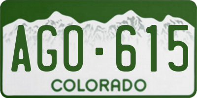 CO license plate AGO615