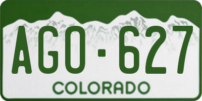 CO license plate AGO627