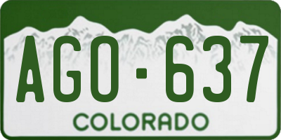 CO license plate AGO637