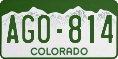 CO license plate AGO814