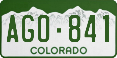 CO license plate AGO841
