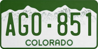 CO license plate AGO851