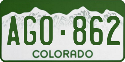 CO license plate AGO862