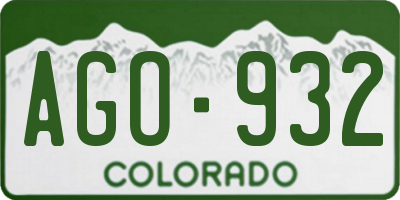CO license plate AGO932