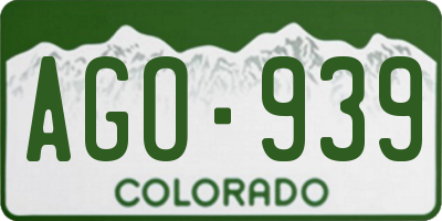 CO license plate AGO939