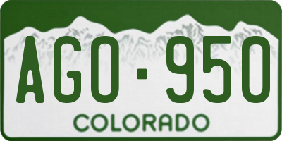 CO license plate AGO950