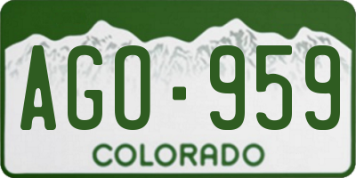CO license plate AGO959