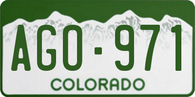 CO license plate AGO971