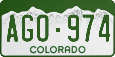 CO license plate AGO974