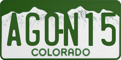 CO license plate AGON15