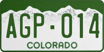 CO license plate AGP014