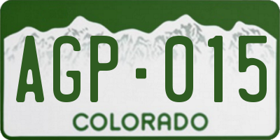 CO license plate AGP015