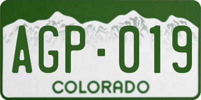 CO license plate AGP019