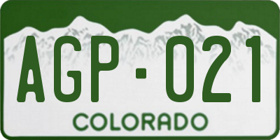 CO license plate AGP021