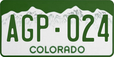 CO license plate AGP024