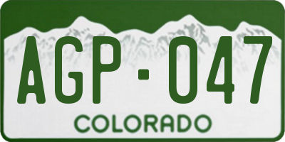 CO license plate AGP047