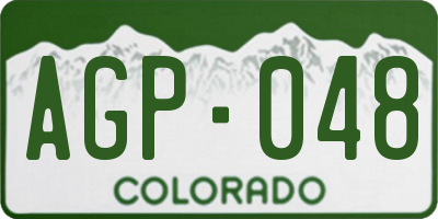 CO license plate AGP048