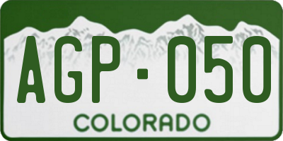 CO license plate AGP050