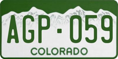 CO license plate AGP059