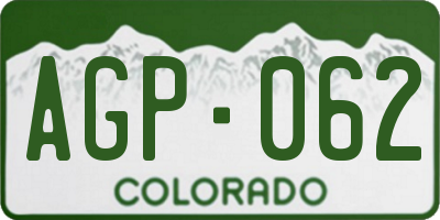 CO license plate AGP062