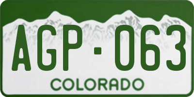 CO license plate AGP063